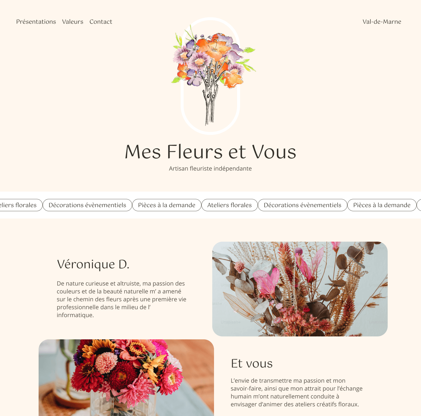 Vitrine pour Mes Fleurs et Vous