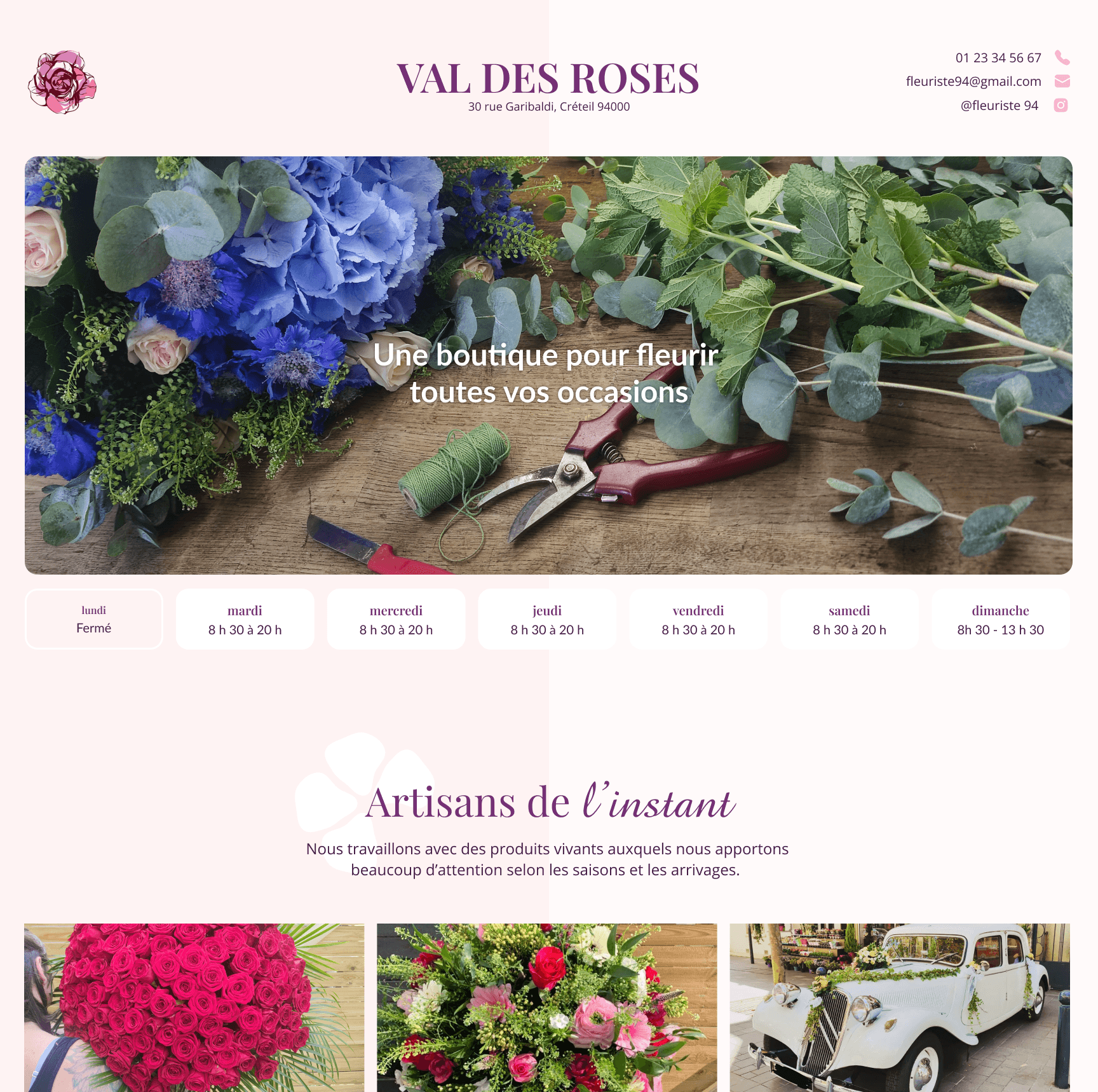 Vitrine pour Val des Roses